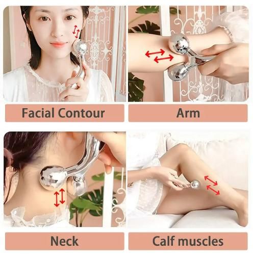 3D 360° Face Massage Roller | Mini Long Handle Massager for Skin Glow – NISHU Superstores
