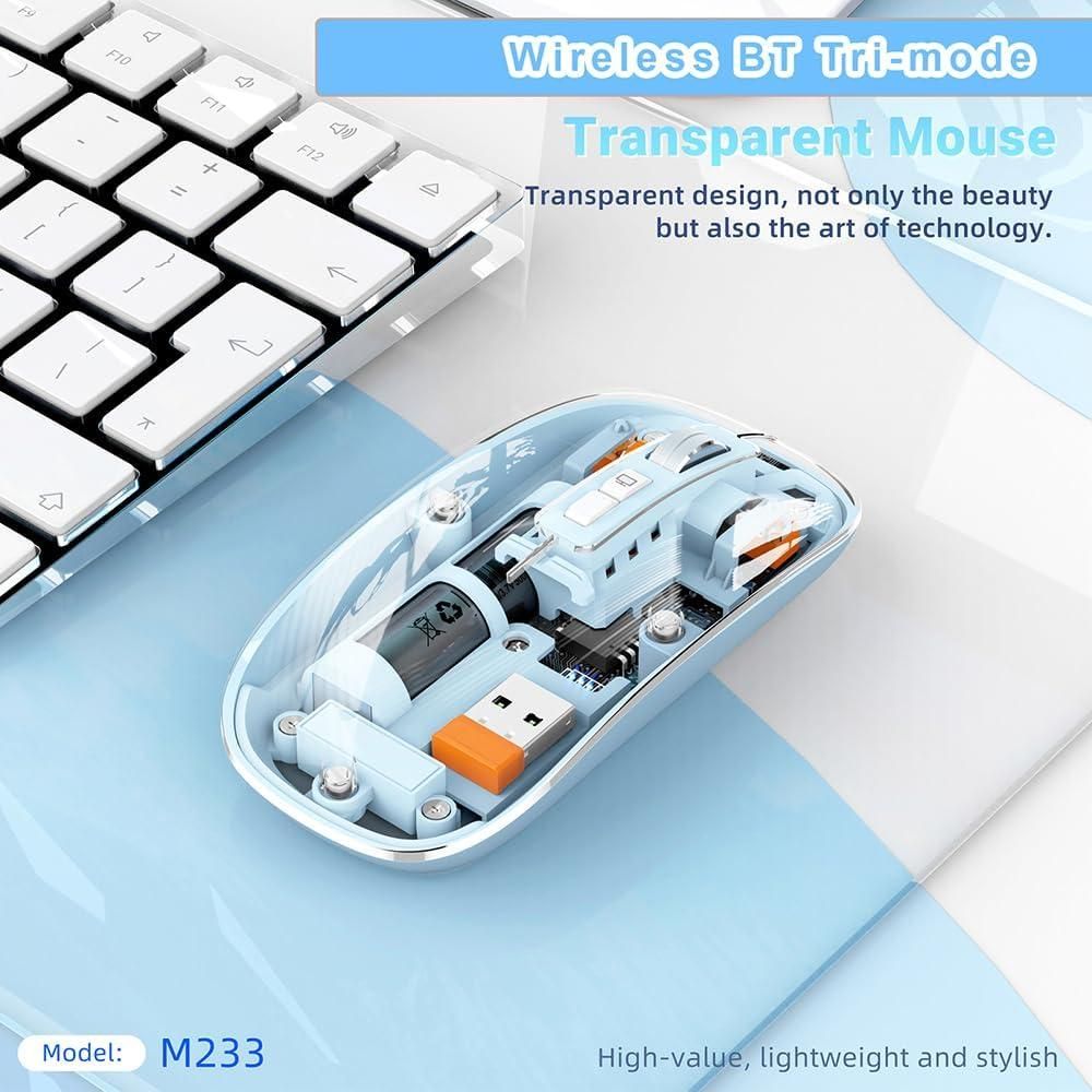 Rechargeable Transparent Mouse – Sleek, Wireless & Stylish Design | NISHU Superstores