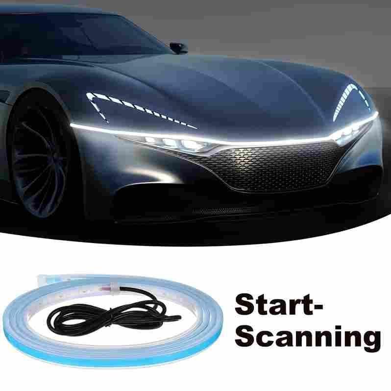 Universal Flexible Car LED Hood Strip Light (White) | Waterproof & Stylish | NISHU Superstores
