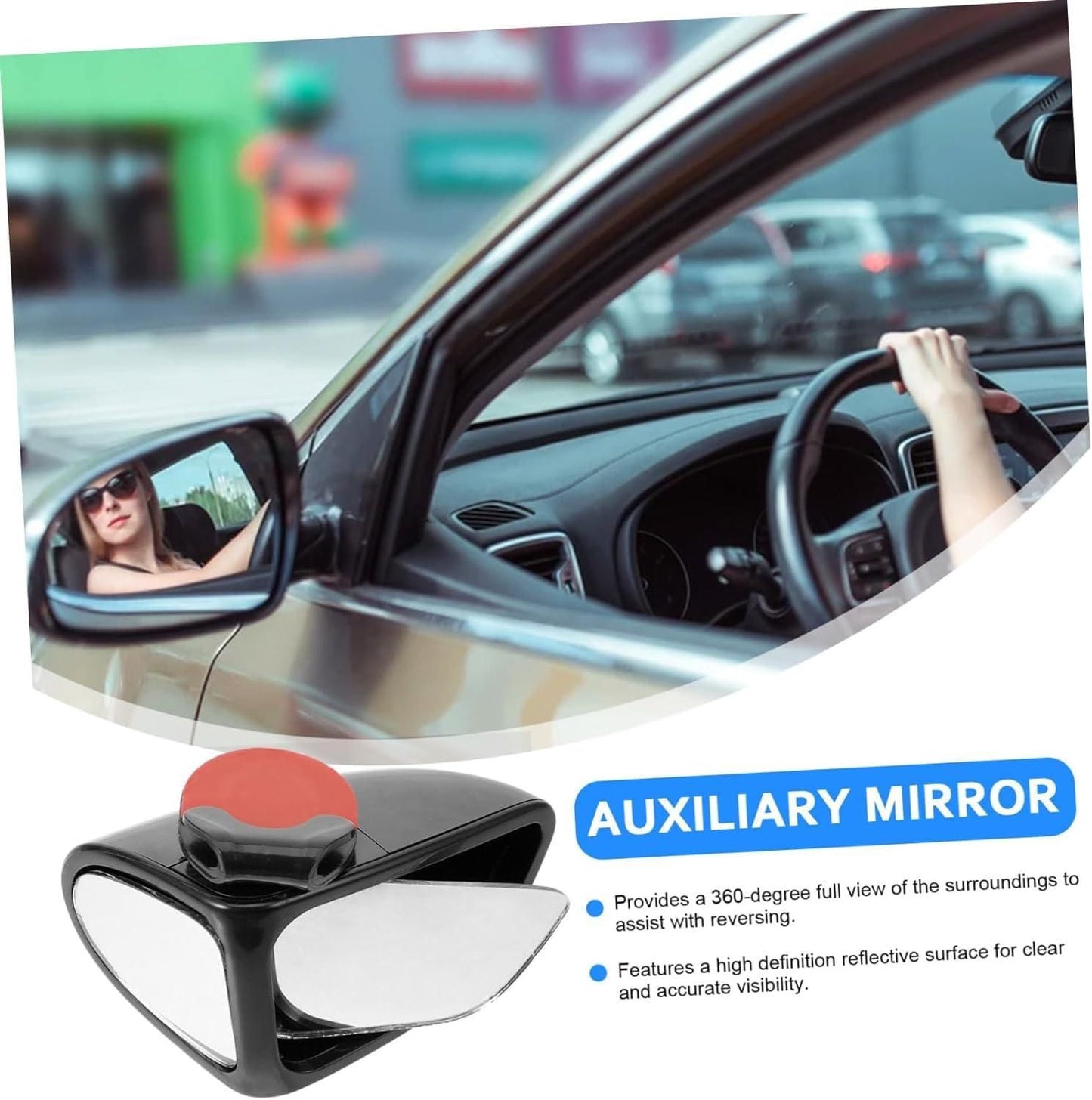 Adjustable Car Auxiliary Rearview Mirror – Wide Angle Blind Spot Mirror | NISHU Superstores