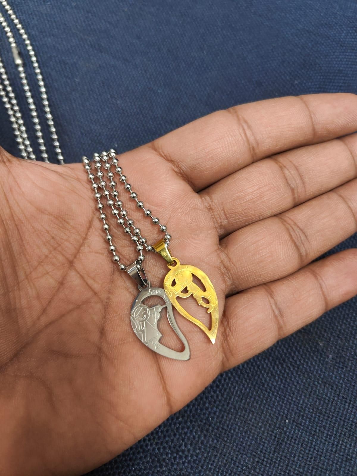 Broken Heart Shape Valentine Locket – Romantic Couple Pendant | NISHU Superstores