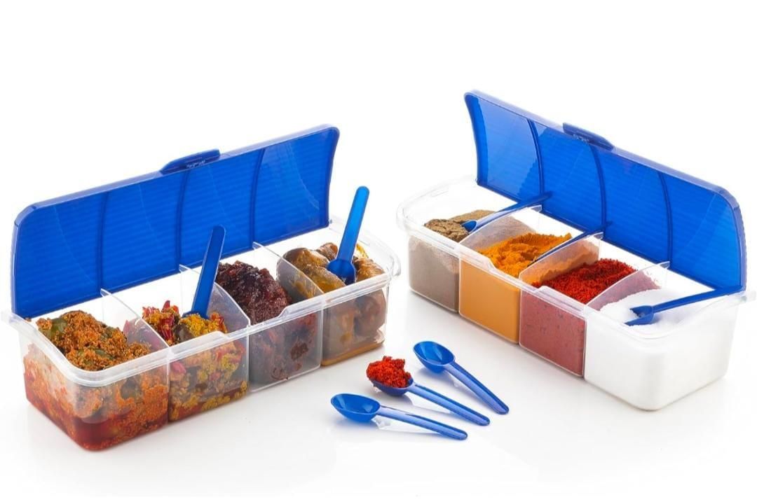 4-in-1 Spice Vault with Measuring Spoons and Airtight Lid (Pack of 2) – Kitchen Storage Organizer | NISHU Superstores