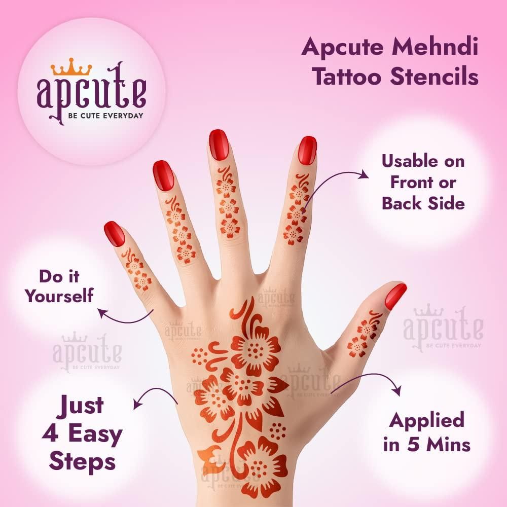 Apcute Mehndi for Hands Set – Natural Color, Smooth Application | NISHU Superstores