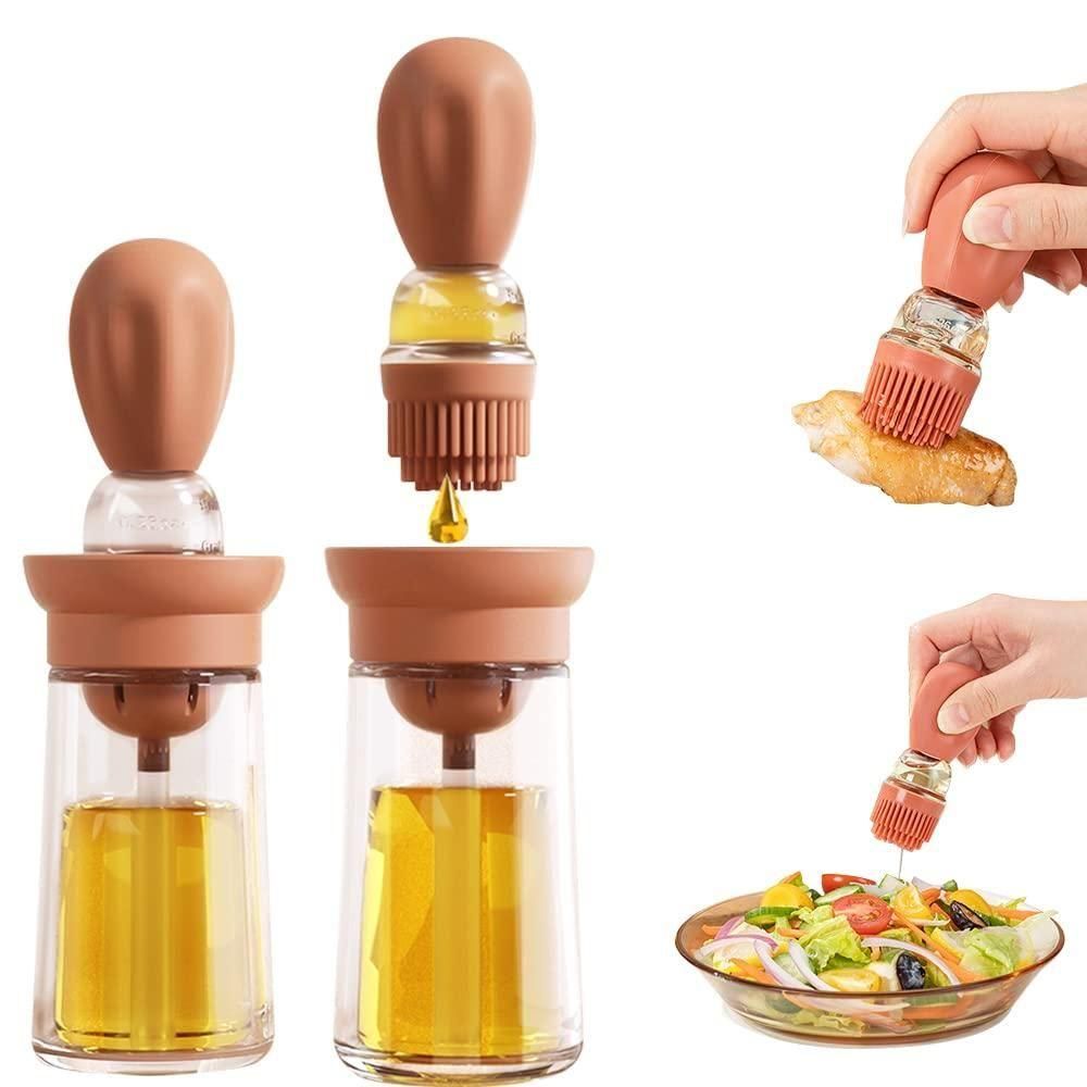 Oil Dispenser with Silicone Brush – 2-in-1 Bottle for Cooking, Grilling & Baking | NISHU Superstores