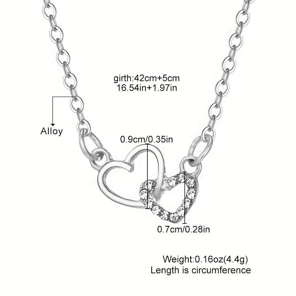Women’s Dual Heart Pendant with Chain | Micro Plated Jewelry | NISHU Superstores