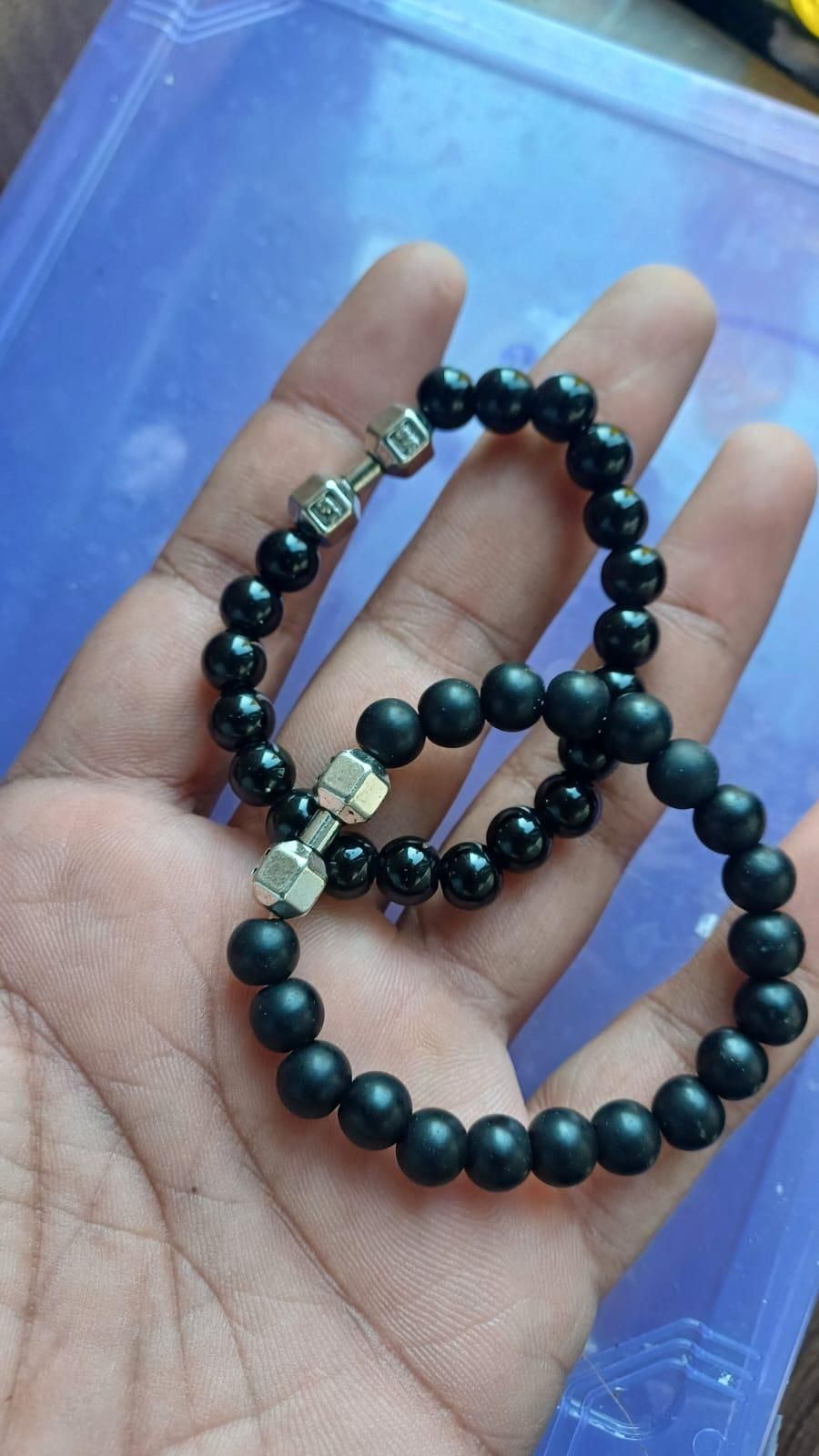 Black Matte Agate Onyx Beads Bracelet (Pack of 2) – Stylish Energy Stones | NISHU Superstores