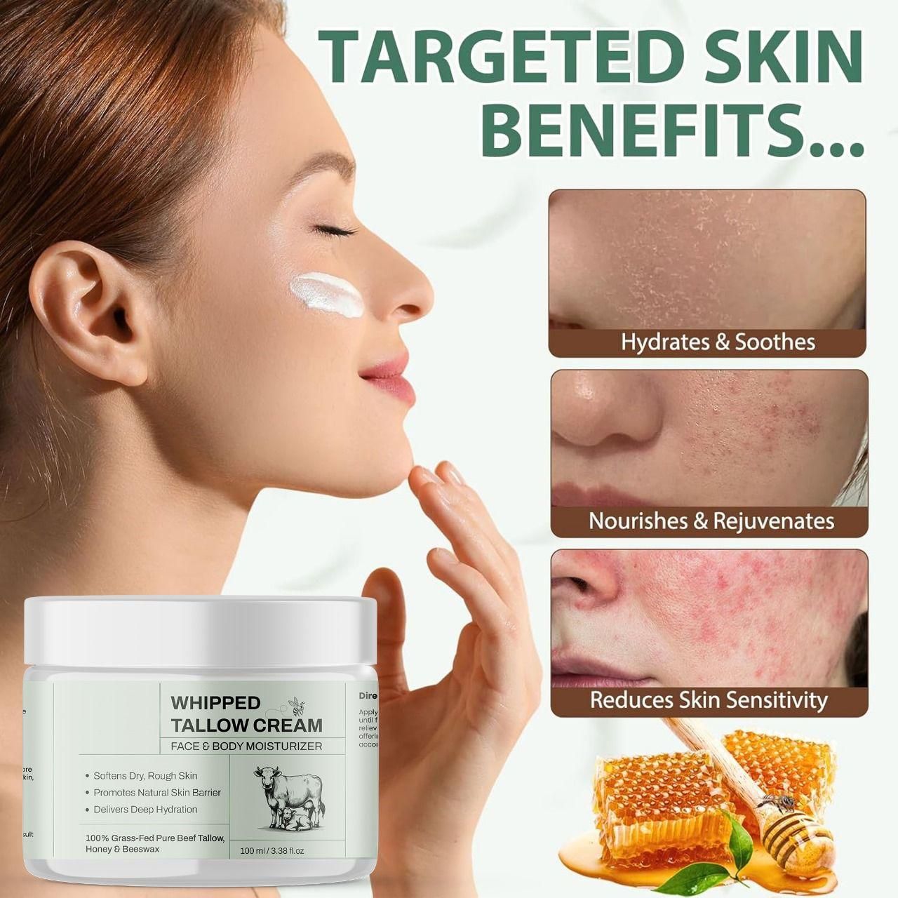 Whipped Tallow Cream 100ml | Natural Moisturizing & Skin Repair Cream | NISHU Superstores