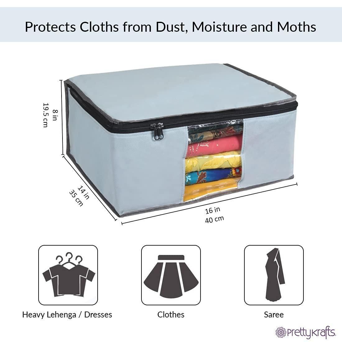 Saree Cover – Solid Non-Woven Saree Storage Bags for Wardrobe (Pack of 3) | NISHU Superstores