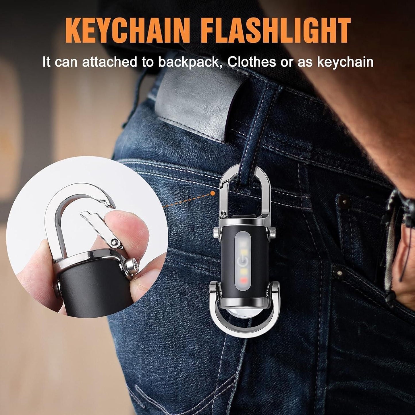 Rechargeable Keychain Flashlight – High Lumens EDC Mini Torch Light | NISHU Superstores