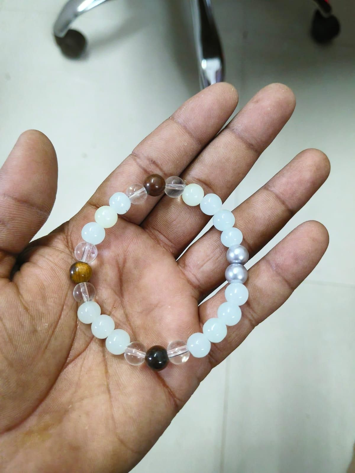 Tiger’s Eye Stone & Crystal Beads Bracelet – Natural Healing Energy | NISHU Superstores