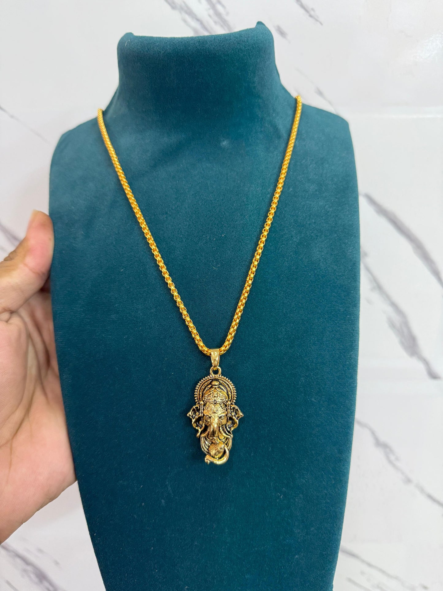 Ganesha Pendant with Gold Snake Chain – Divine & Stylish | NISHU Superstores