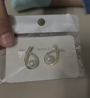 Korean Studded Cross Pearl Stud Earrings – Elegant & Trendy Design | NISHU Superstores