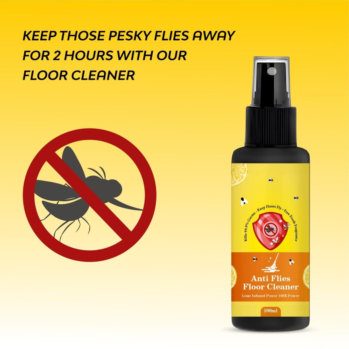 Anti Flies Floor Cleaner Spray (Pack of 2) | Insect Repellent & Floor Disinfectant | NISHU Superstores