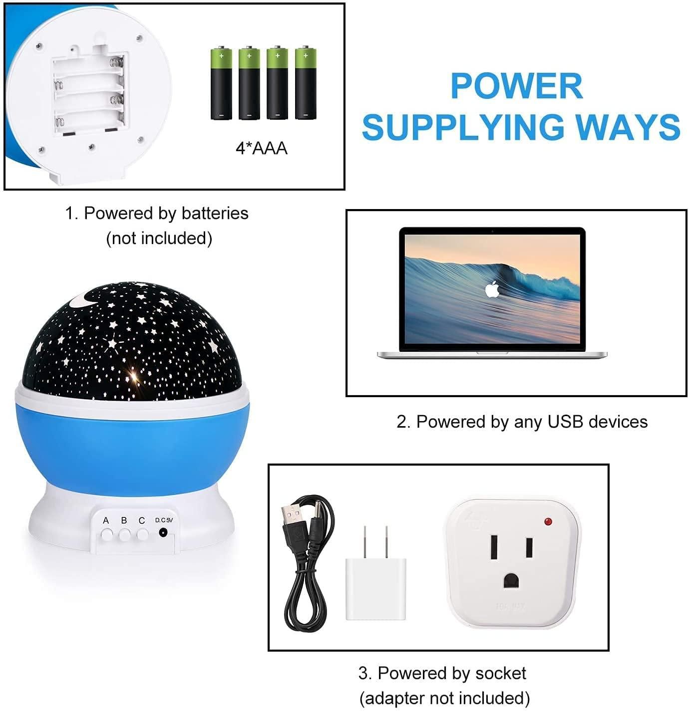 Star Moon Night Light Projector for Kids & Bedroom | 360° Rotating LED Lamp | NISHU Superstores