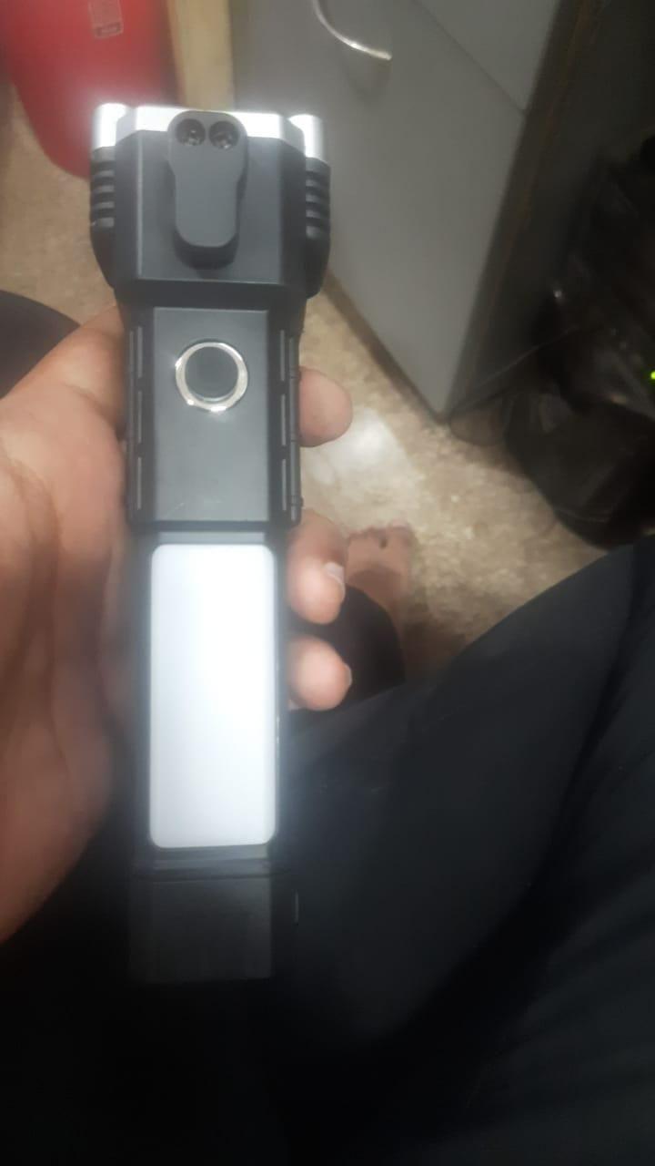Multifunctional Portable LED Flashlight with Power Bank & Safety Hammer – 4 Modes | NISHU Superstores