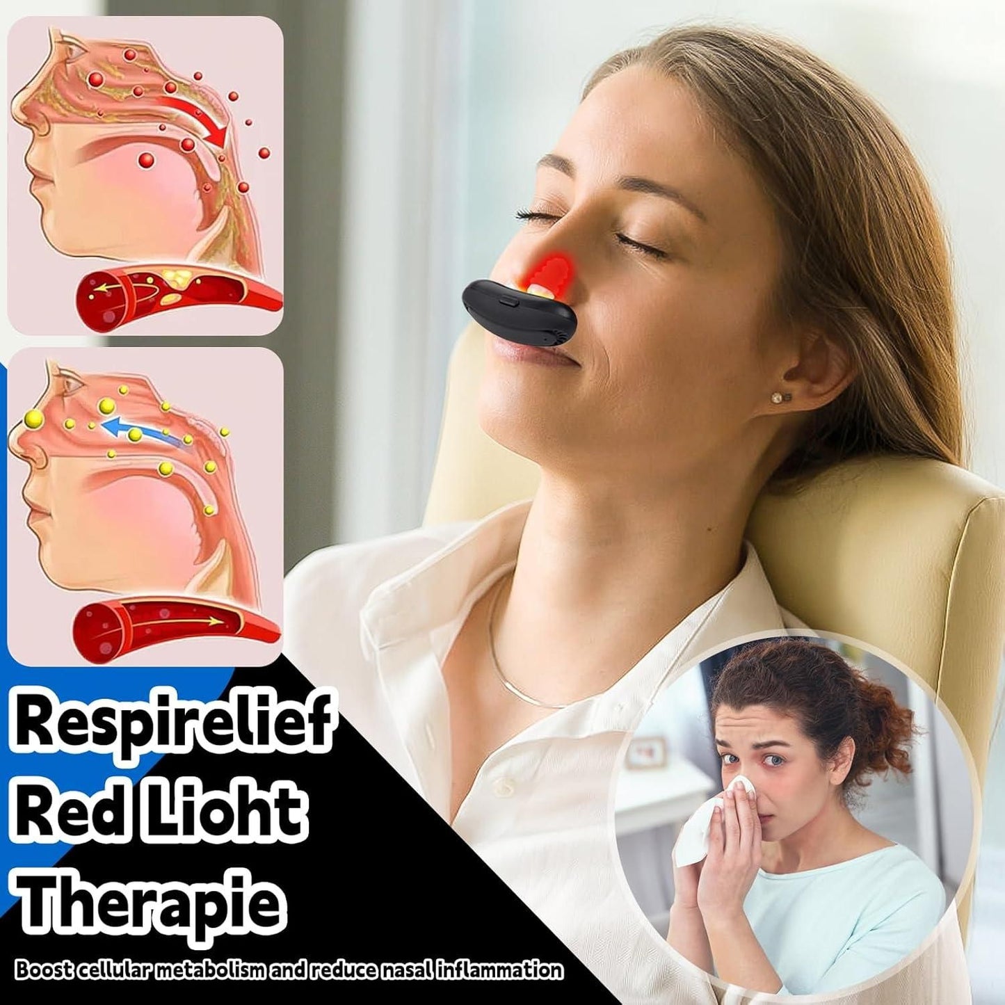 Respi-Relief Red Light Nasal Therapy Device | Sinus & Allergy Relief – NISHU Superstores