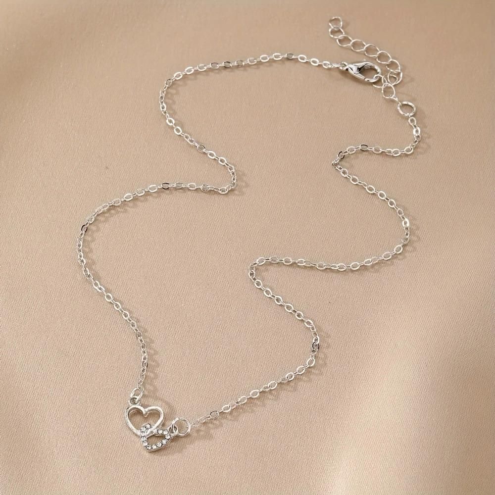 Women’s Dual Heart Pendant with Chain | Micro Plated Jewelry | NISHU Superstores