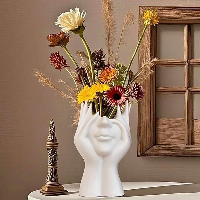 Aesthetic Face Vase – Modern Decorative Flower Pot for Home & Office | NISHU Superstores