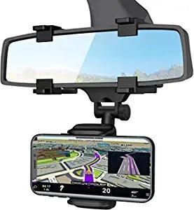 Multifunctional Rearview Mirror Phone Holder – Secure & Adjustable Car Mount | NISHU Superstores