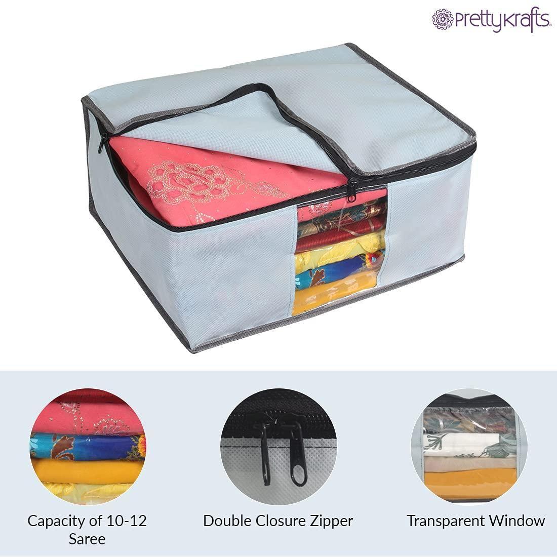 Saree Cover – Solid Non-Woven Saree Storage Bags for Wardrobe (Pack of 3) | NISHU Superstores