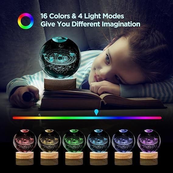 3D Crystal Lamp Ball – Assorted Design LED Night Light for Home & Gifting | NISHU Superstores