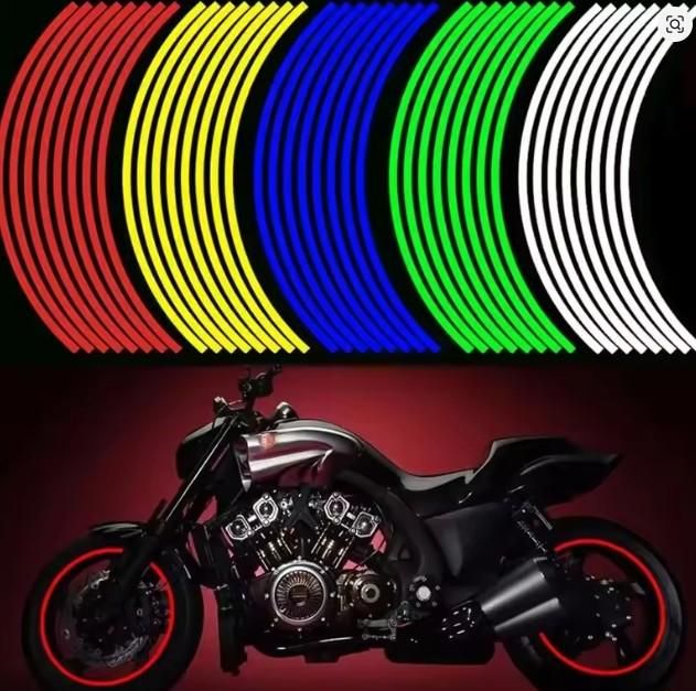 Car & Bike Tire Reflective Stickers (18 Yellow Stripes) | High-Visibility Waterproof Body Decals – NISHU Superstores