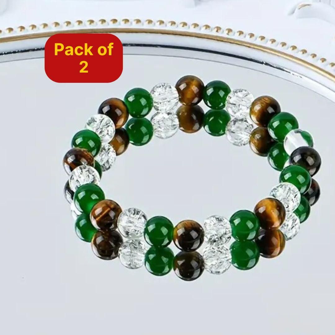 Relaxing & Prosperity Beaded Stretch Bracelet (Pack of 2) – Success & Abundance | NISHU Superstores