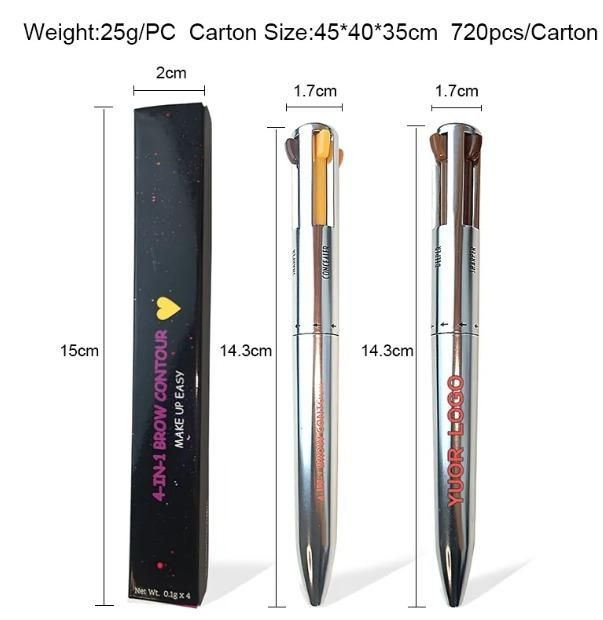 4 Colors Eyebrow Pen 4IN1 – All-in-One Eyebrow Pencil | NISHU Superstores