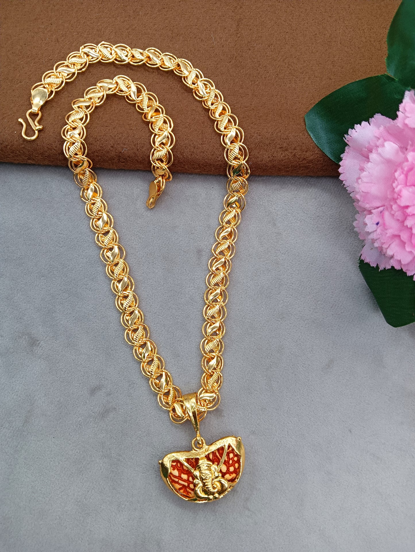 Luxurious Men’s Gold Plated Pendant with Chain Vol 2 – Stylish Fashion Jewelry | NISHU Superstores