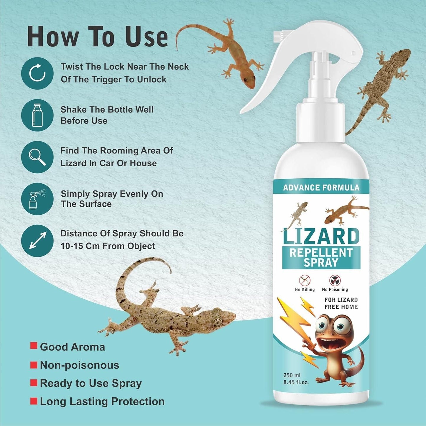 Lizard Repellent Spray 250ML – Safe Home Pest Control Solution | NISHU Superstores