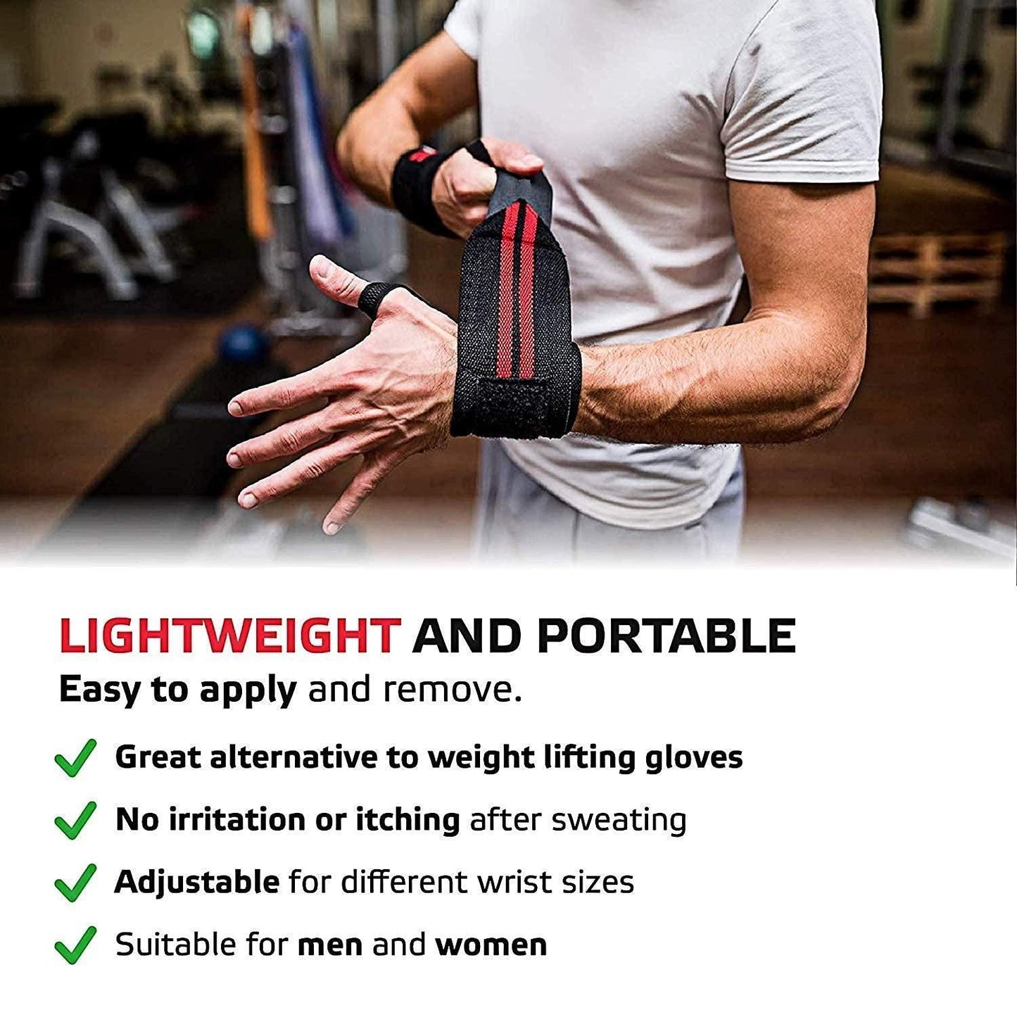 Wrist Band Straps with Thumb Loop for Gym – Weightlifting Support (Pack of 1) | NISHU Superstores