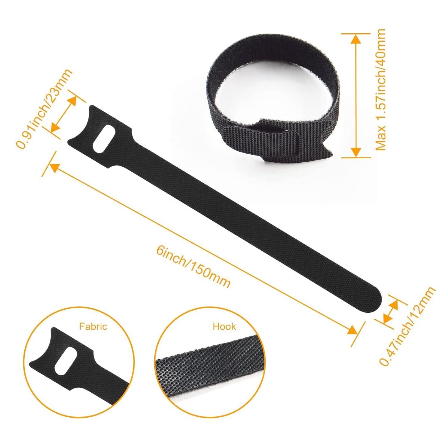 60 Pcs Velcro Cable Ties – Reusable Wire Organizer Straps | NISHU Superstores