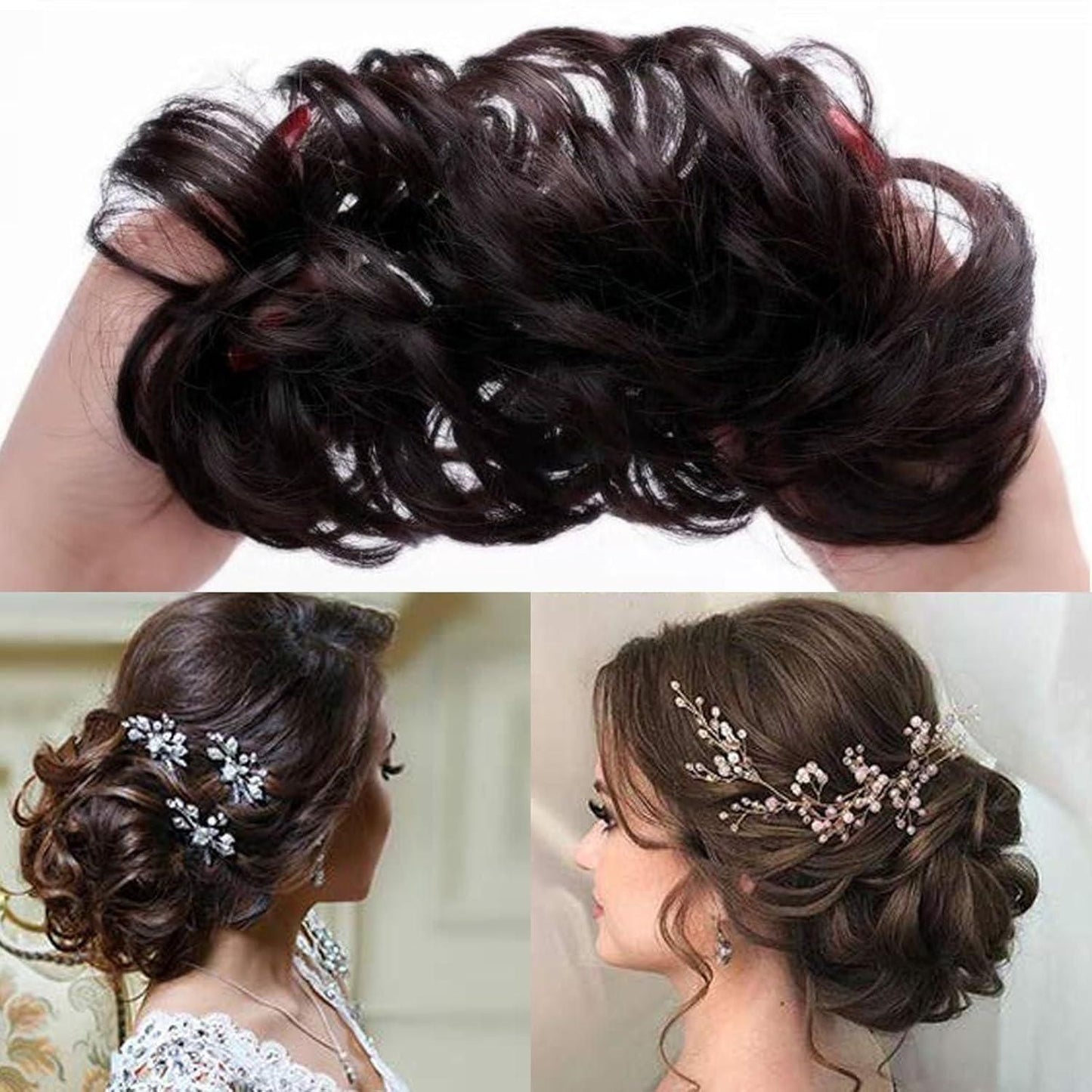 Elastic Artificial Hair Bun – Brown & Black (Pack of 2) | NISHU Superstores
