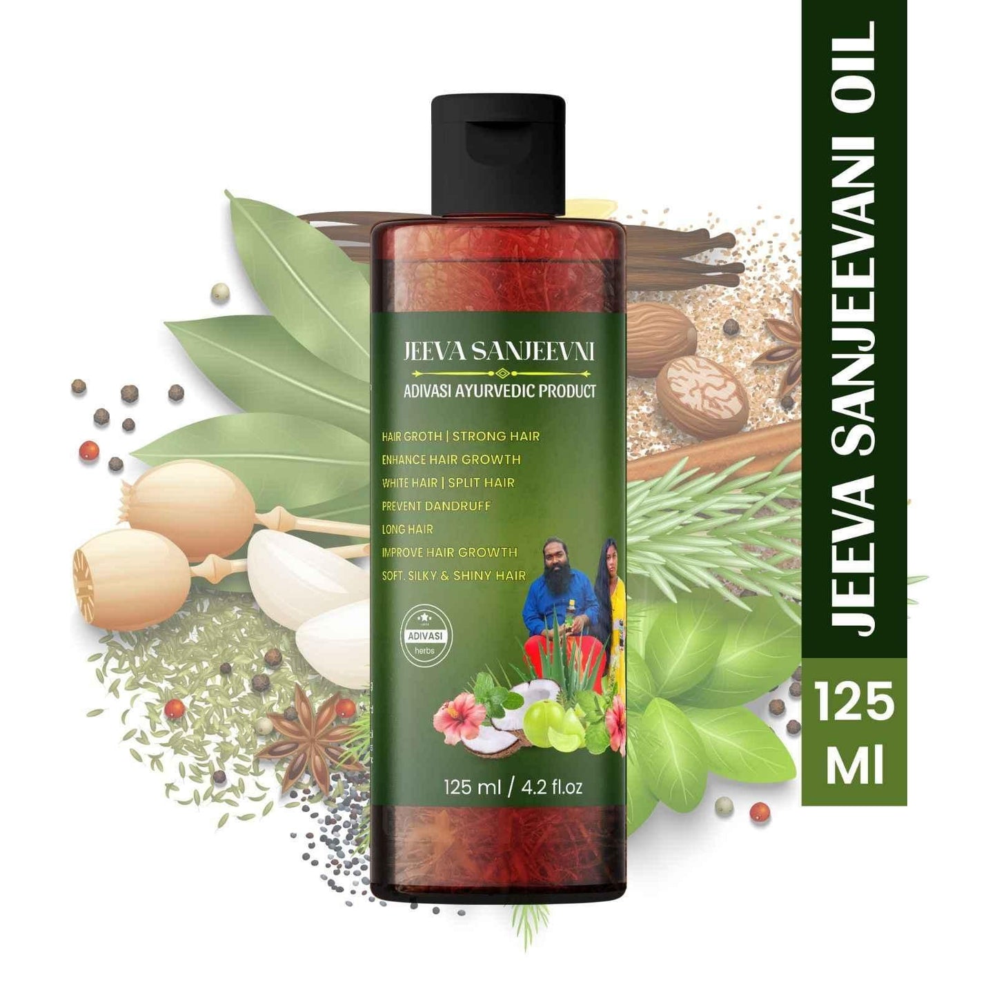 ADIVASI JEEVA SANJEEVINI Hair Oil 125ml (Pack of 2) – Herbal Hair Growth & Scalp Nourishment | NISHU Superstores