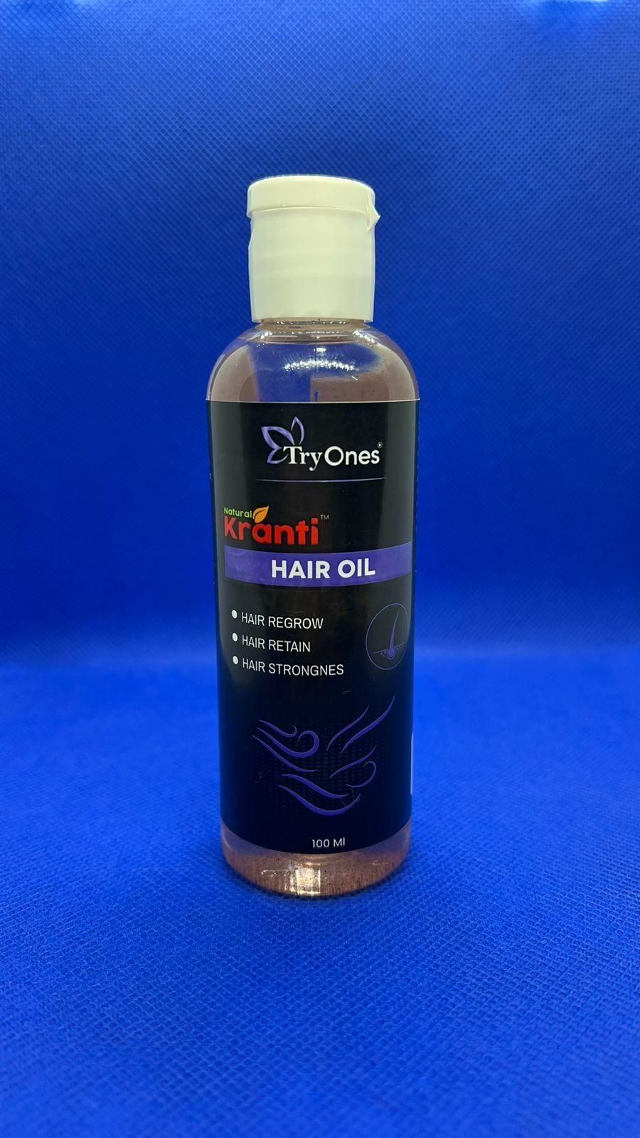TryOnes Natural Kranti Hair Oil 100ml (Pack of 2) – Ayurvedic Hair Growth & Scalp Care | NISHU Superstores