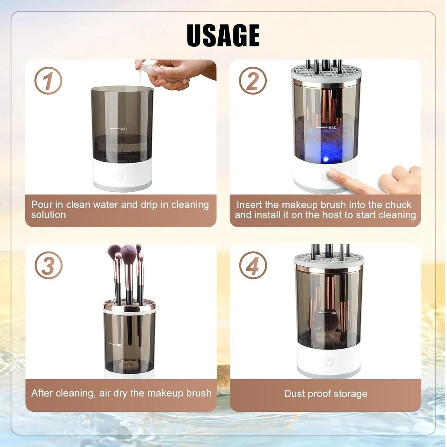 Electric Makeup Brush Cleaner – USB Rechargeable Deep Cleaning Device | NISHU Superstores