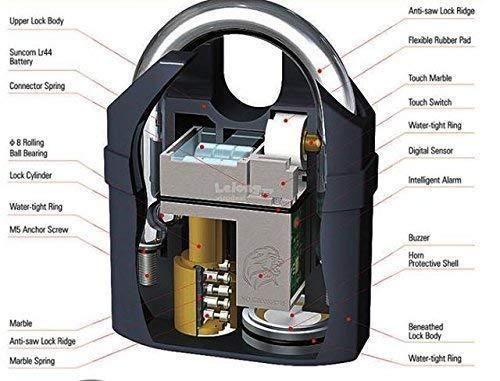 Motion Sensor Padlock with Siren Alarm – Anti-Theft Security Lock for Bikes, Gates & Doors | NISHU Superstores