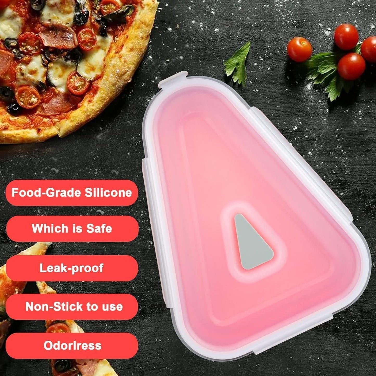 Pizza Slice Storage Container with 5 Serving Trays – Airtight & Stackable | NISHU Superstores