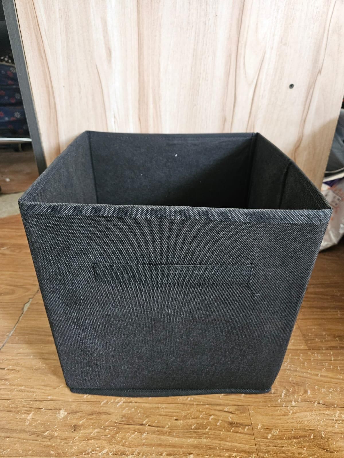 Fabric Storage Basket Organizer Box – Open Design, Black (Pack of 2) | NISHU Superstores