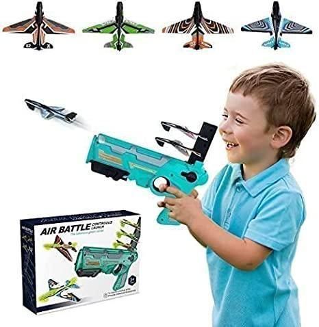 Airplane Launcher Toy Gun with Foam Glider – Fun Outdoor Flying Game for Kids | NISHU Superstores