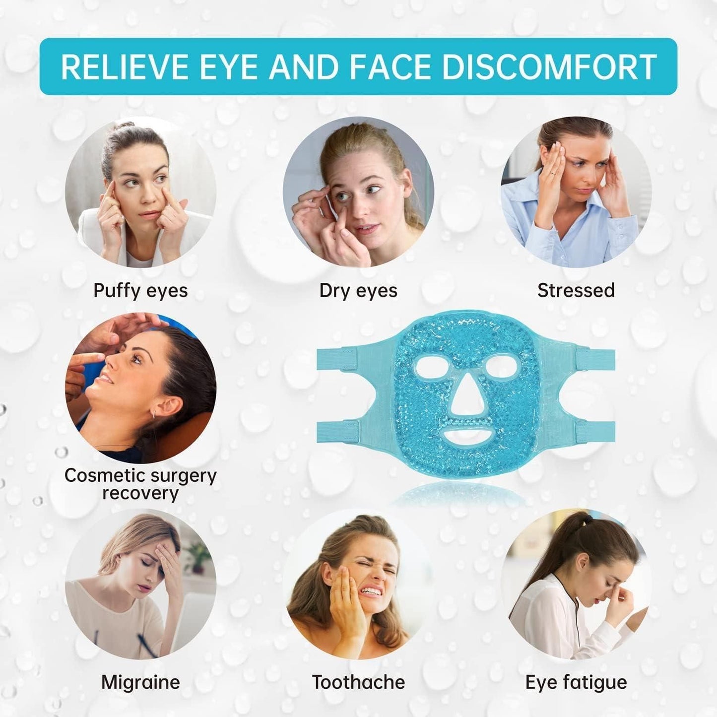 Cool Gel Full Face Mask – Summer Ice Cooling Sleeping Mask | NISHU Superstores