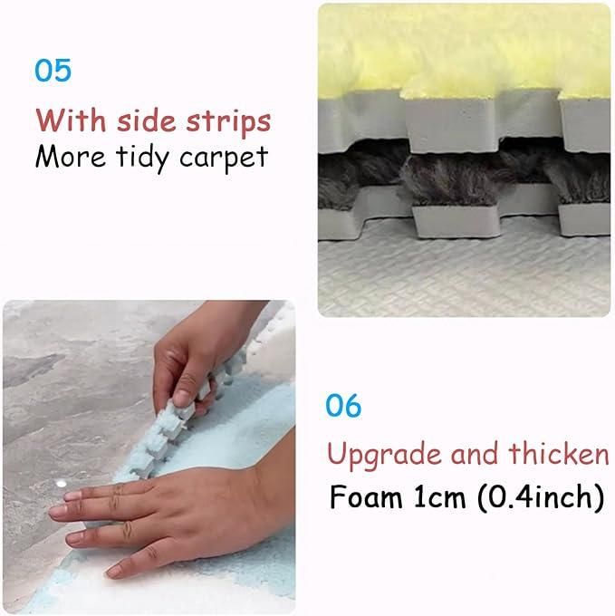 Interlocking Carpet Tiles Mat (6pc) – Soft Floor Foam Puzzle Mats | NISHU Superstores
