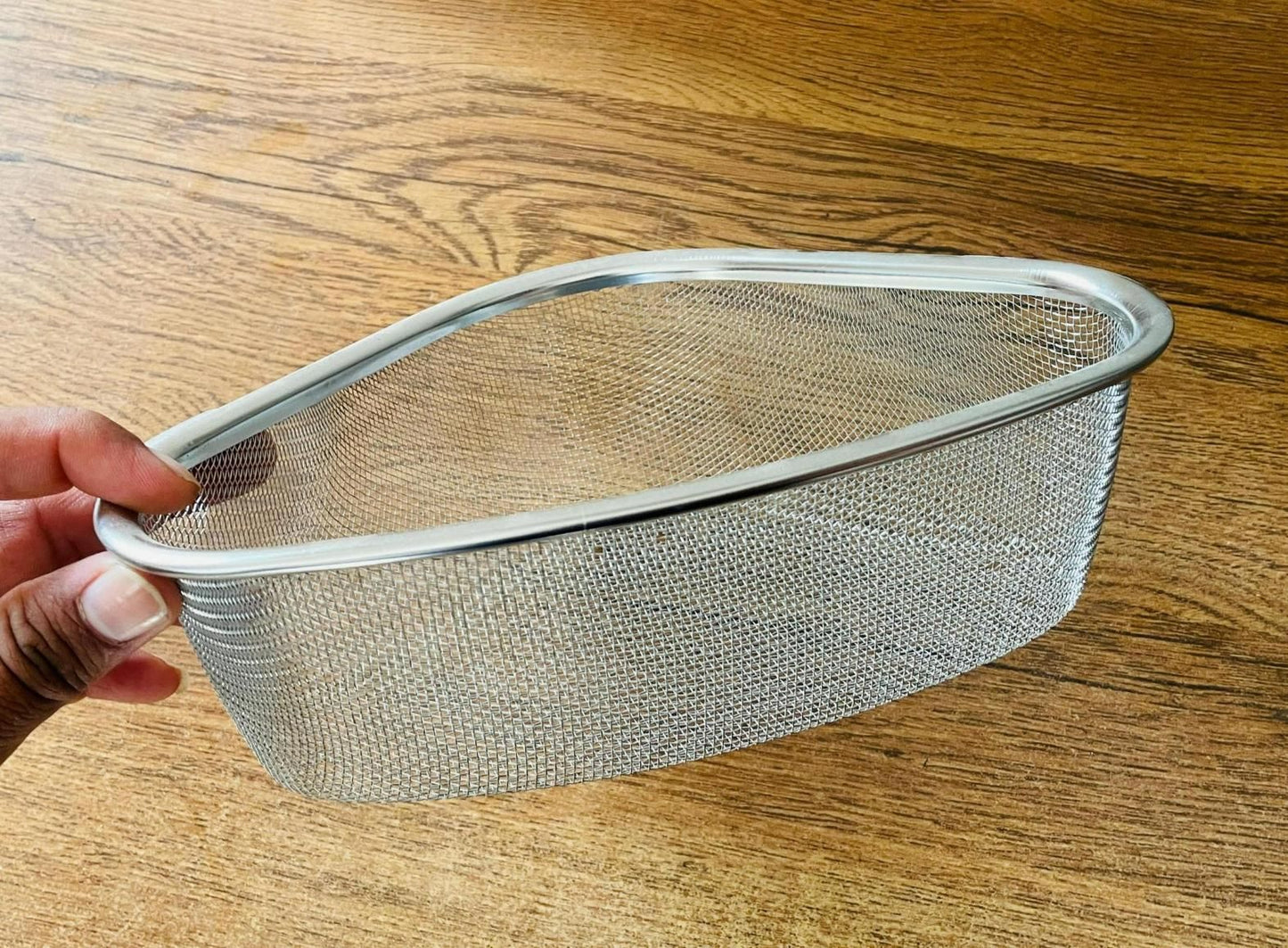 Triangle Stainless Steel Kitchen Sink Drain Basket – Space-Saving & Durable | NISHU Superstores