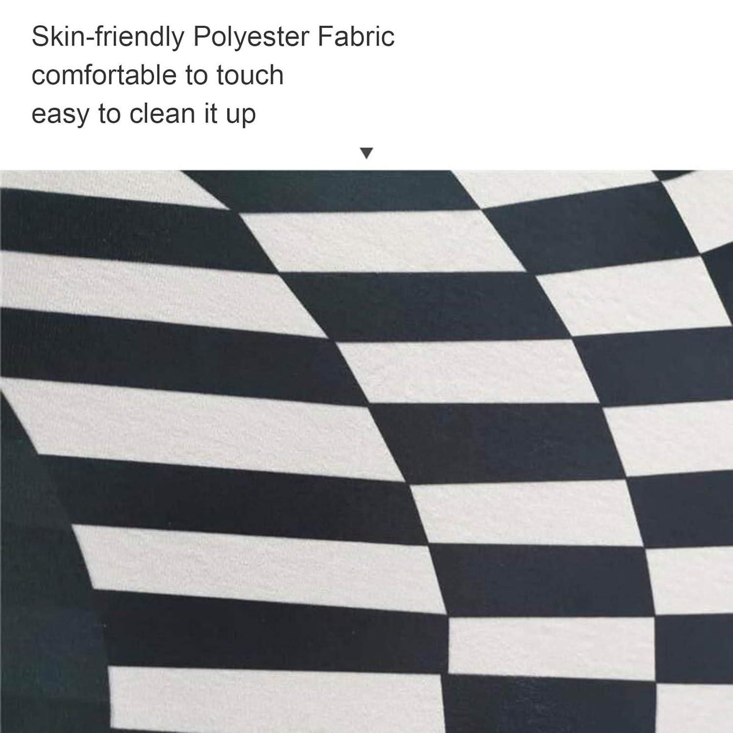 Black & White Checks Round 3D Printed Carpet – Stylish & Durable Floor Décor | NISHU Superstores