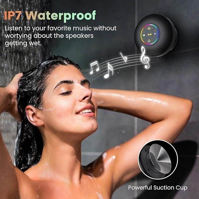 Waterproof Bluetooth Speaker with Large Suction Cup – Shower & Outdoor Use | NISHU Superstores