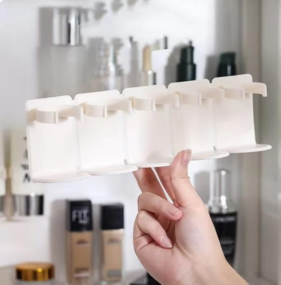 5-Grid Plastic Cosmetic Organizer (Pack of 2) – No-Punch, Cuttable Storage Holder | NISHU Superstores