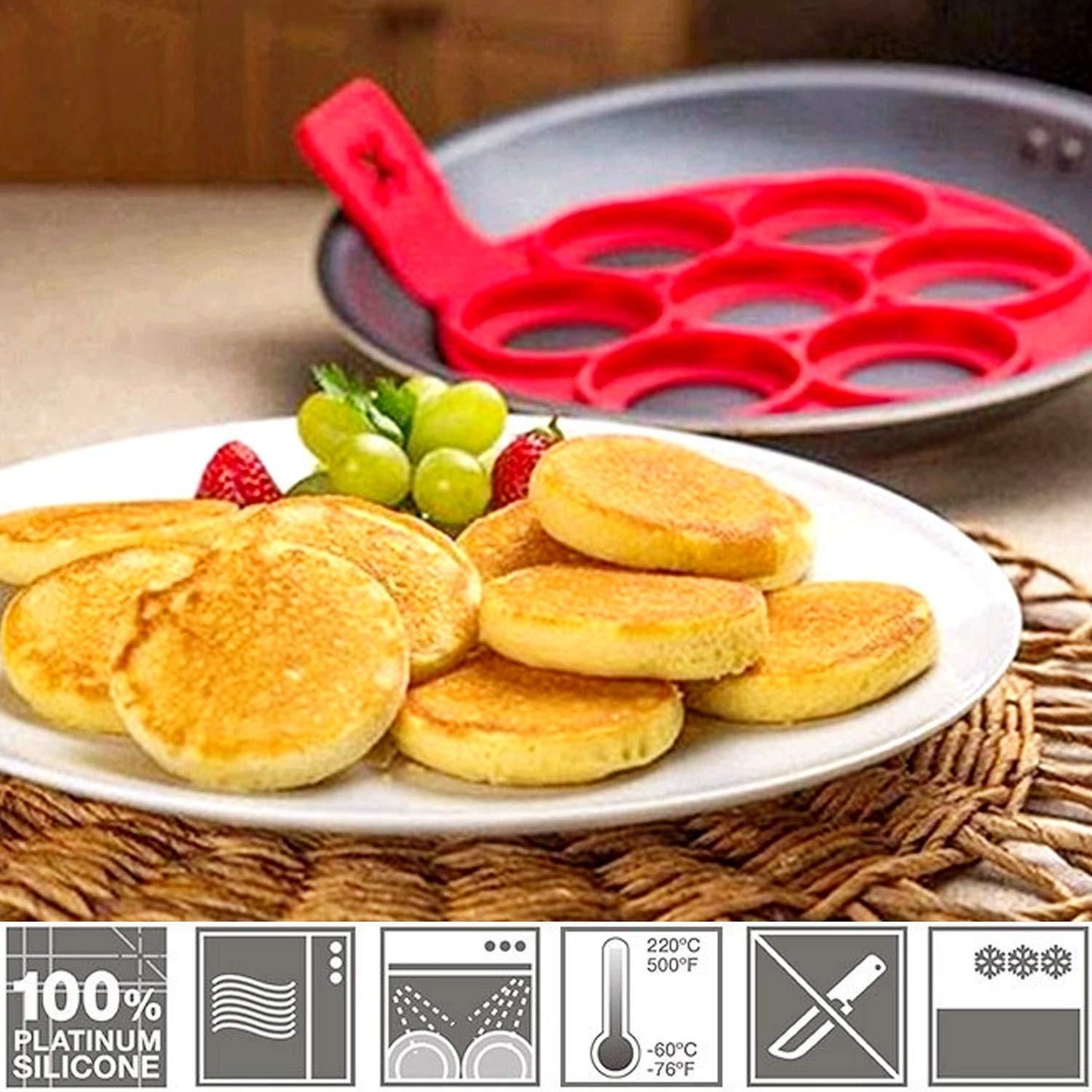 Silicone Non-Stick Pancake Maker Molds – Easy Flip Cooking Ring for Perfect Pancakes | NISHU Superstores