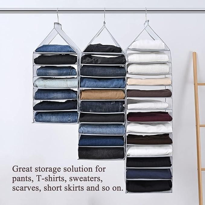 Hanging Closet Foldable Organizer with 6 Slots – Space Saving Storage | NISHU Superstores
