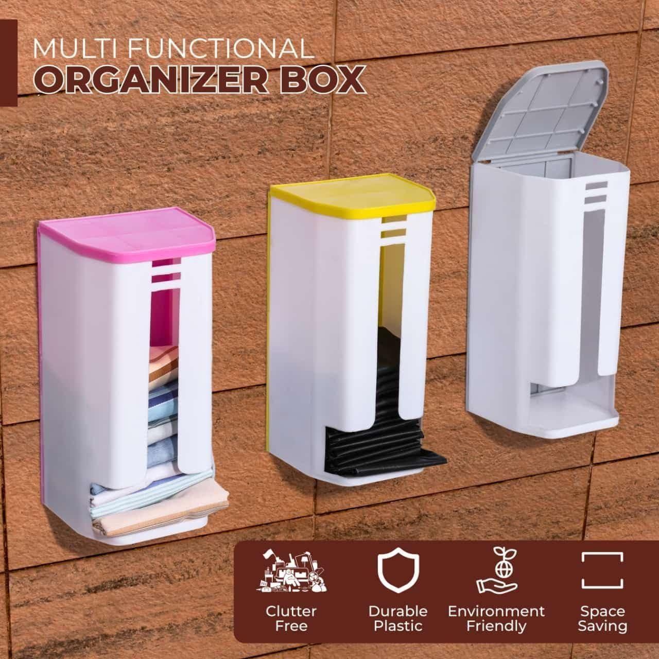 Kitchen Dispenser Grocery Bags Holder & Storage Box – Wall Mount Organizer | NISHU Superstores