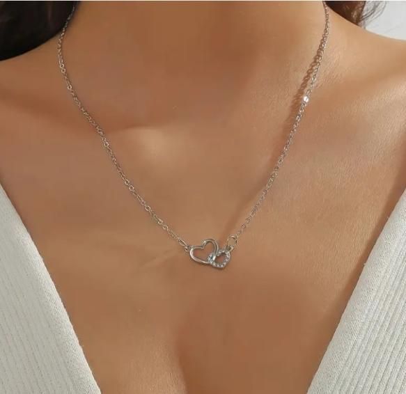 Women’s Dual Heart Pendant with Chain | Micro Plated Jewelry | NISHU Superstores
